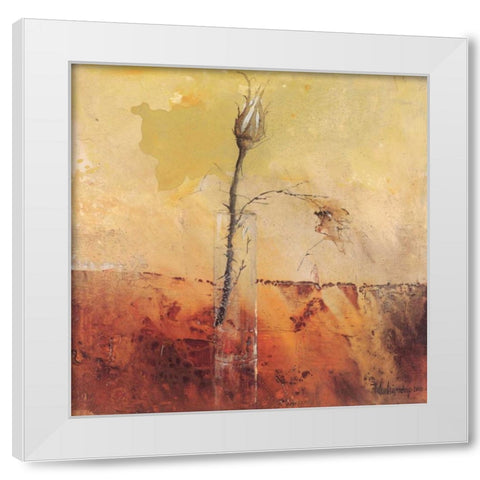 A budding beauty White Modern Wood Framed Art Print by Vriesendorp, Heleen