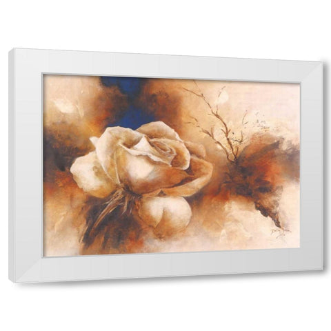 Rose I White Modern Wood Framed Art Print by Jansma, Betty