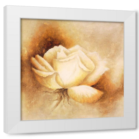 White rose I White Modern Wood Framed Art Print by Jansma, Betty