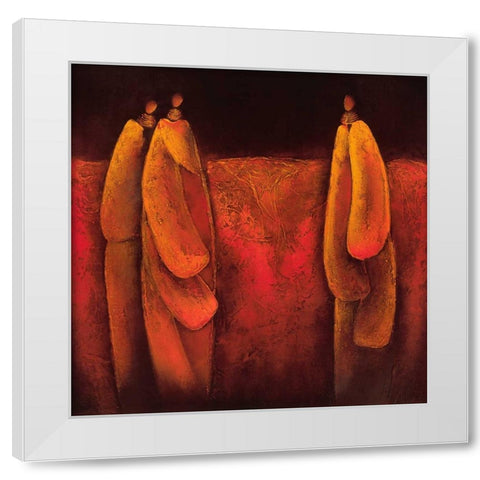 Personages I White Modern Wood Framed Art Print by Optendrees, Liesbeth