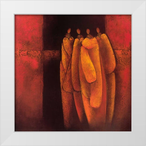 Personages II White Modern Wood Framed Art Print by Optendrees, Liesbeth