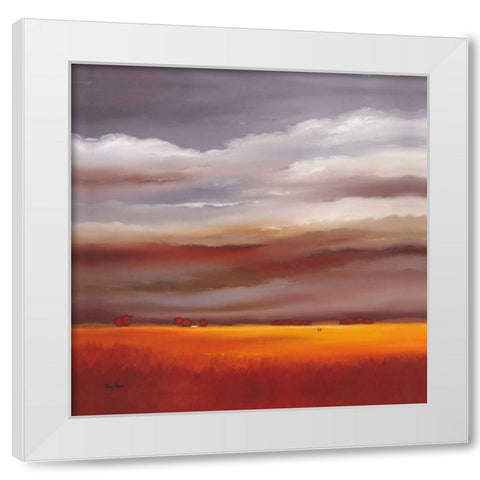 Evening walk I White Modern Wood Framed Art Print by Paus, Hans