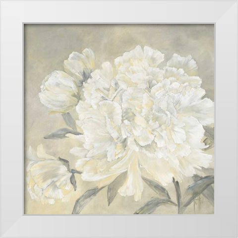 Paeonia I White Modern Wood Framed Art Print by Roseboom, Jettie