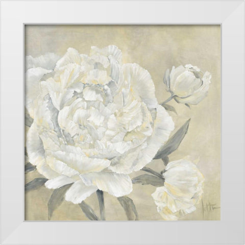 Paeonia II White Modern Wood Framed Art Print by Roseboom, Jettie