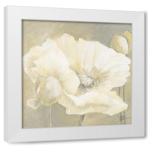 Poppy in white II White Modern Wood Framed Art Print by Roseboom, Jettie