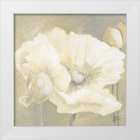 Poppy in white II White Modern Wood Framed Art Print by Roseboom, Jettie