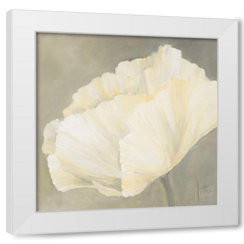 Poppy in white III White Modern Wood Framed Art Print by Roseboom, Jettie