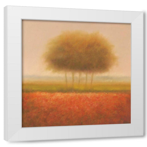 Orange group of trees White Modern Wood Framed Art Print by Dolieslager, Hans