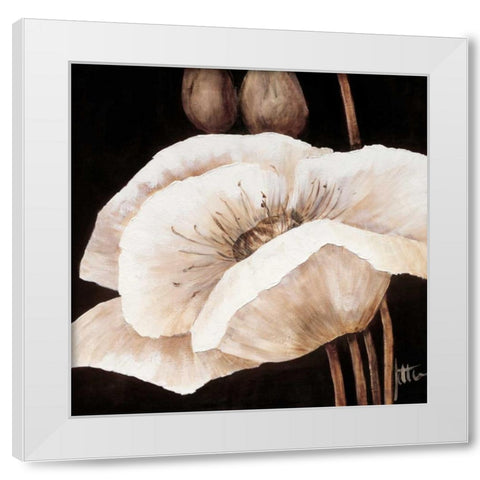 Amazing poppies I White Modern Wood Framed Art Print by Roseboom, Jettie