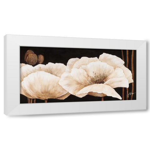 Amazing poppies IV White Modern Wood Framed Art Print by Roseboom, Jettie