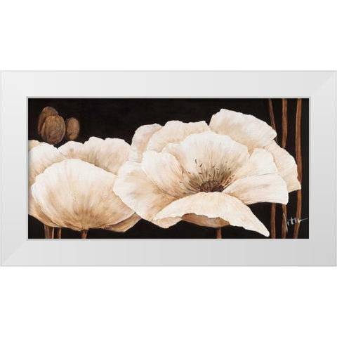 Amazing poppies IV White Modern Wood Framed Art Print by Roseboom, Jettie