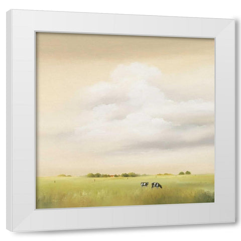 Cows I White Modern Wood Framed Art Print by Paus, Hans