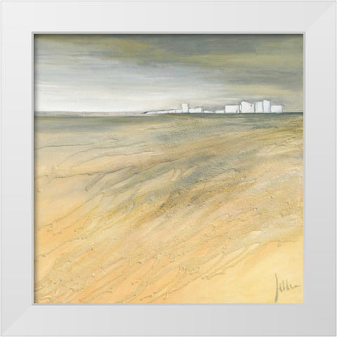 Waving landscape II White Modern Wood Framed Art Print by Roseboom, Jettie