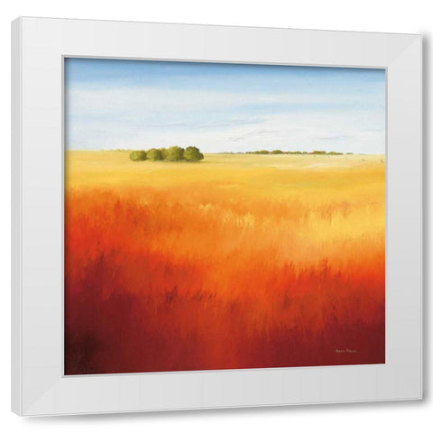 Red field II White Modern Wood Framed Art Print by Paus, Hans