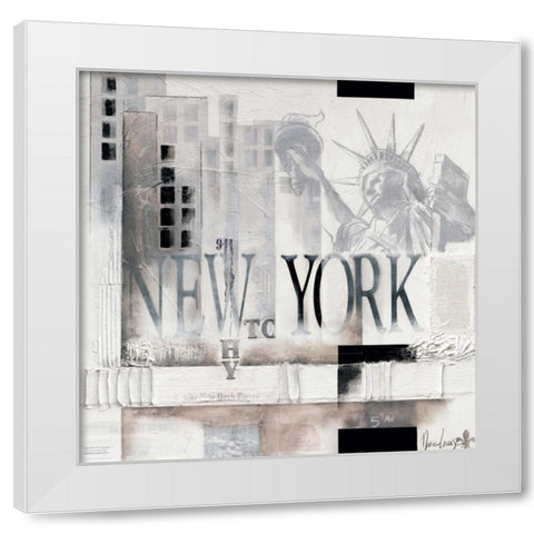 New York Why WTC White Modern Wood Framed Art Print by Oudkerk, Marie-Louise