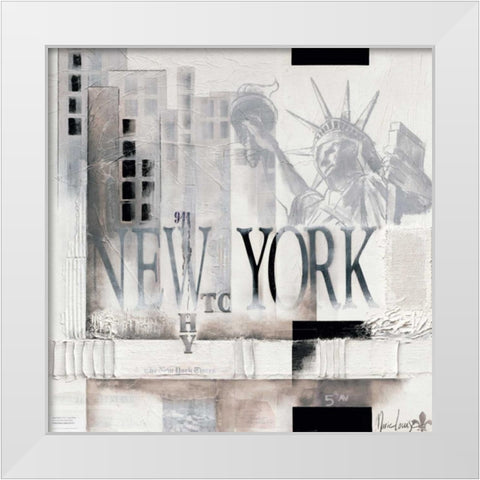 New York Why WTC White Modern Wood Framed Art Print by Oudkerk, Marie-Louise