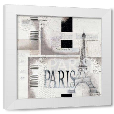 Paris White Modern Wood Framed Art Print by Oudkerk, Marie-Louise