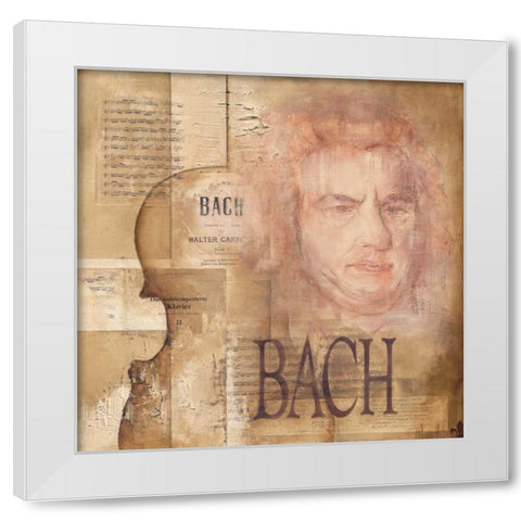 A tribute to Bach White Modern Wood Framed Art Print by Oudkerk, Marie-Louise