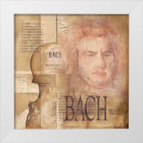 A tribute to Bach White Modern Wood Framed Art Print by Oudkerk, Marie-Louise