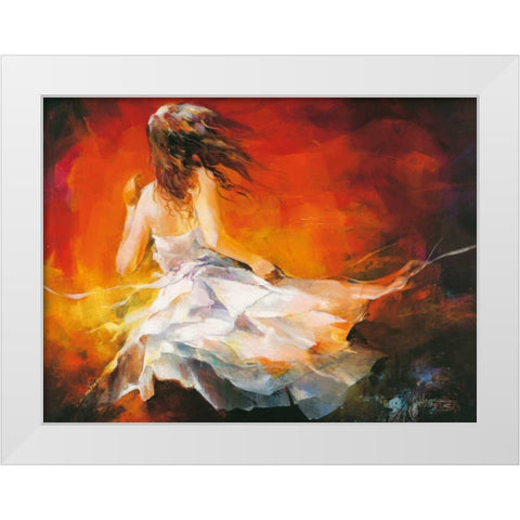 Young Girl II White Modern Wood Framed Art Print by Haenraets, Willem