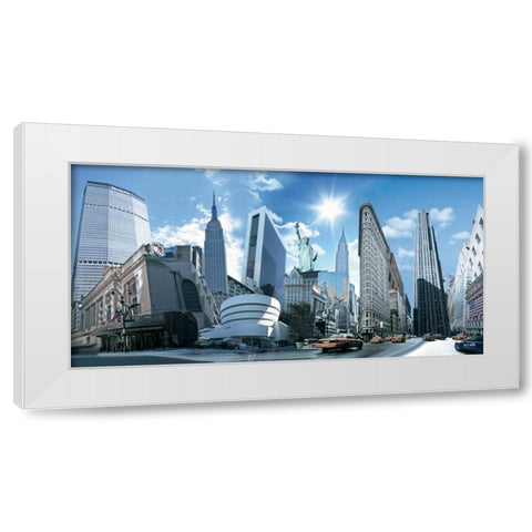 NY Highlights White Modern Wood Framed Art Print by Nyss
