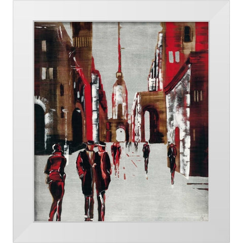 City scene III White Modern Wood Framed Art Print by Radzetska, Elena