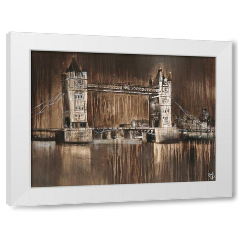 London Tower Bridge White Modern Wood Framed Art Print by Volynets, Yuliya