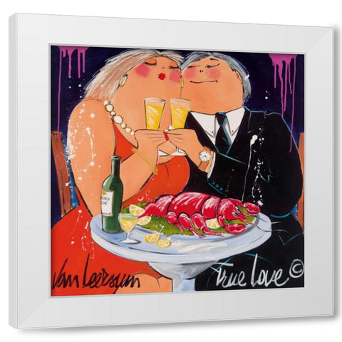 True Love White Modern Wood Framed Art Print by van Leersum, El