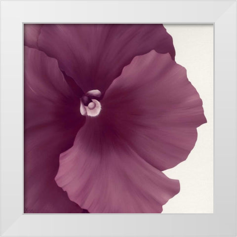 Violet Flower II White Modern Wood Framed Art Print by Poelstra-Holzhaus, Yvonne