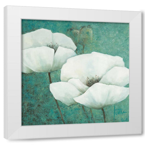 Flora I White Modern Wood Framed Art Print by Roseboom, Jettie