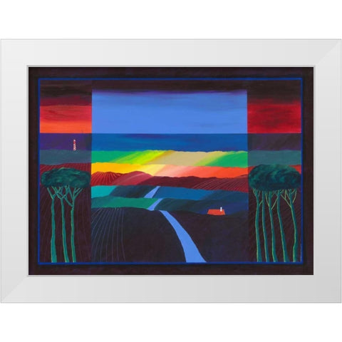 Lighthouse I White Modern Wood Framed Art Print by van Oostmalle, Cees