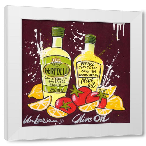 Olive oil White Modern Wood Framed Art Print by van Leersum, El