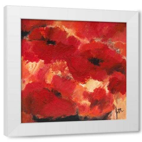 Abstract Flowers I White Modern Wood Framed Art Print by Roseboom, Jettie