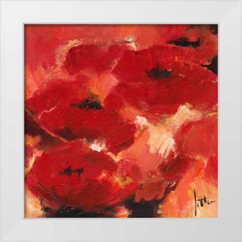 Abstract Flowers II White Modern Wood Framed Art Print by Roseboom, Jettie