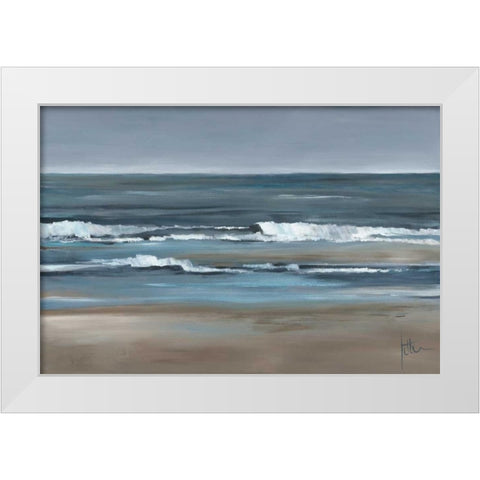 Waves I White Modern Wood Framed Art Print by Roseboom, Jettie