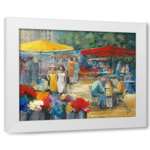 Summer market I White Modern Wood Framed Art Print by Roseboom, Jettie