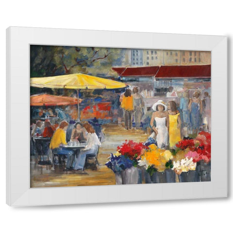 Summer market II White Modern Wood Framed Art Print by Roseboom, Jettie