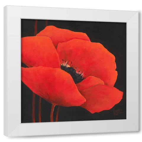 Simple red II White Modern Wood Framed Art Print by Roseboom, Jettie