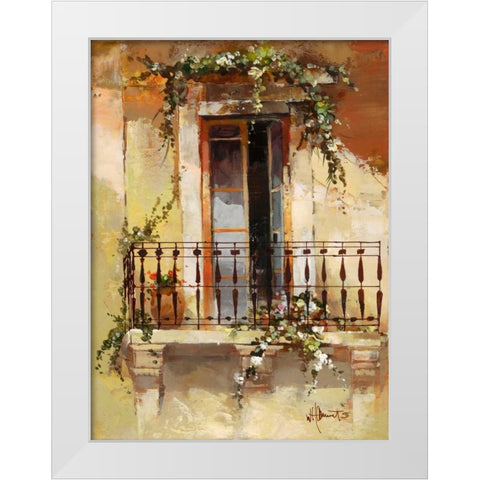 Balcony III White Modern Wood Framed Art Print by Haenraets, Willem