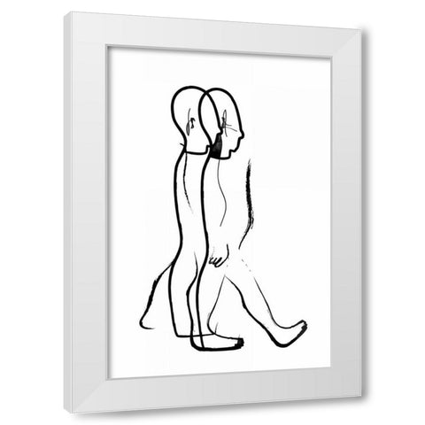 Walking with you White Modern Wood Framed Art Print by Waltz, Anne