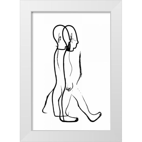 Walking with you White Modern Wood Framed Art Print by Waltz, Anne