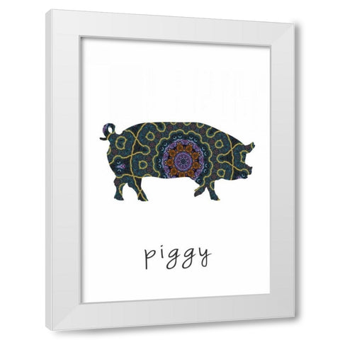 Piggy II White Modern Wood Framed Art Print by Waltz, Anne