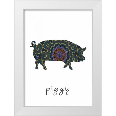 Piggy II White Modern Wood Framed Art Print by Waltz, Anne