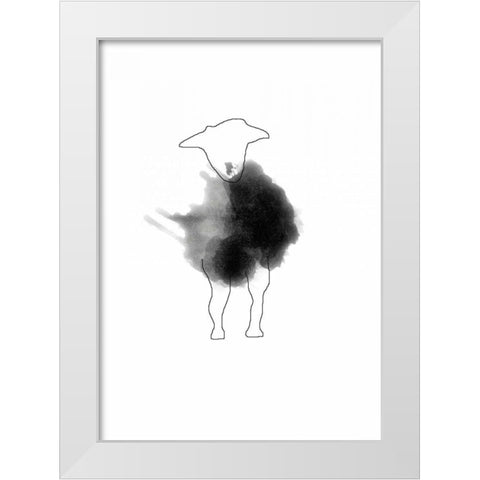 Sheeparella White Modern Wood Framed Art Print by Waltz, Anne