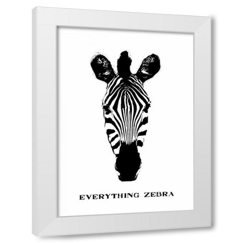 Everything is Zebra White Modern Wood Framed Art Print by Waltz, Anne