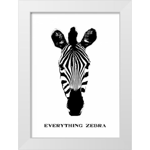 Everything is Zebra White Modern Wood Framed Art Print by Waltz, Anne