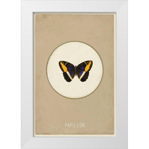 Papillion White Modern Wood Framed Art Print by Waltz, Anne