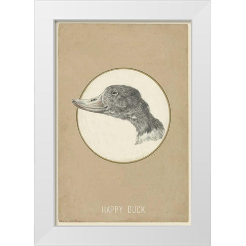 Happy Duck White Modern Wood Framed Art Print by Waltz, Anne