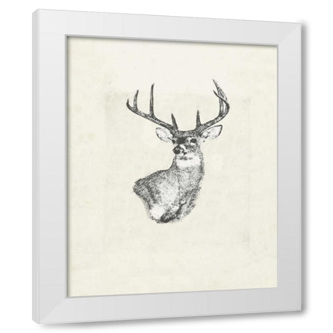 Deer wild I White Modern Wood Framed Art Print by Waltz, Anne