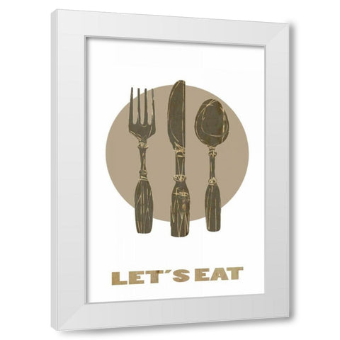 Lets eat White Modern Wood Framed Art Print by Waltz, Anne